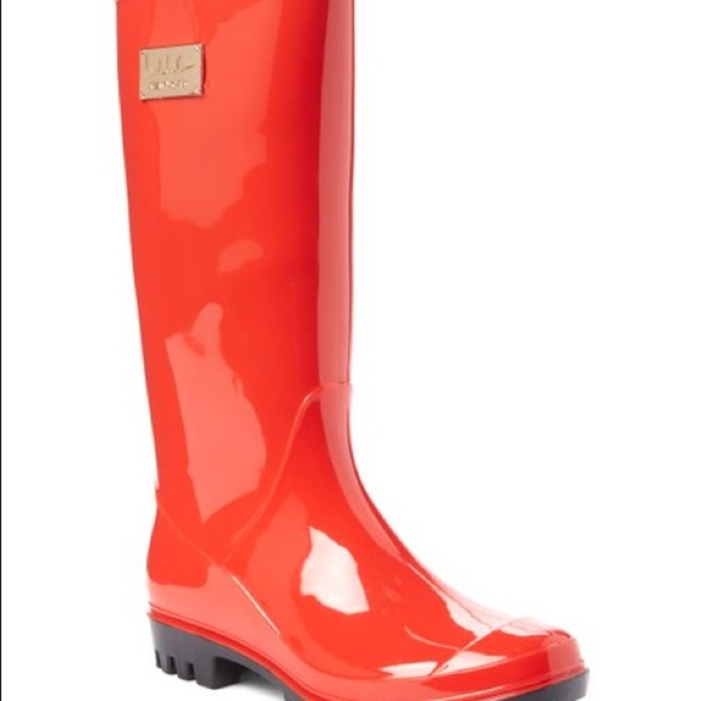 Nicole Miller red rain boots